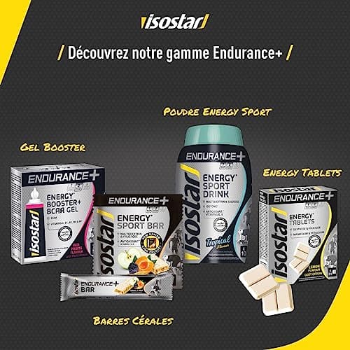 Isostar Endurance Plus - Suppléments d'énergie gélules citron, pour sportifs, pour l'entraînement, avec glucose, potassi