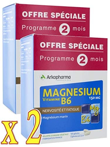 Magasin Arkopharma Magnésium Vitamine B6 150 mg pour Adultes - Apaisant et Renfort Immunitaire -Lot de 4 x 60 Gélules