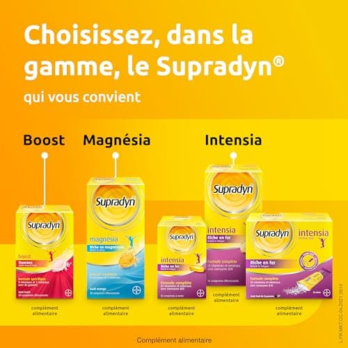 Supradyn Intensia Multivitamines Vitamine C Vitamine D Minéraux Fer Magnésium Calcium Coenzyme Q10 Aide à Réduire la Fat