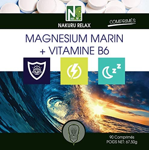 NAKURU Magnésium Marin & Vitamine B6 Gamme Relax Fabriqué en France (90 Comprimés 750mg)