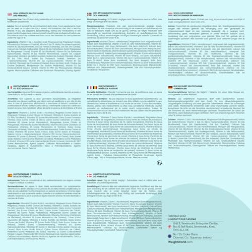 Multivitamines et Minéraux Vegan 400 Comprimés (+1 An), 27 Nutriments Essentiels pour Homme et Femme