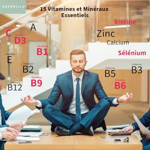 Multivitamines et Minéraux Hommes et Femmes - Vitamines Adultes Avec 15 Nutriments Essentiels Contre la Fatigue - Goût F