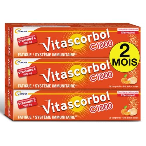 VITASCORBOL - Complément alimentaire vitamine C 1000 mg - Fatigue et système immunitaire - Lot de 3

VITASCORBOL - Compl
