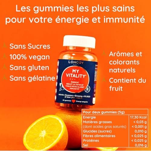Lonody Pack 3 mois Gummies Multivitamines - Vitalité, Immunité et Energie pour Adults - Vitamine D, C et B12 - Zinc et G