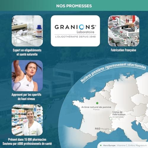 Multivitamines Vitamineris BOOST GRANIONS - 10 Vitamines & 4 Minéraux - Goût Pomme - Fabriqué en France