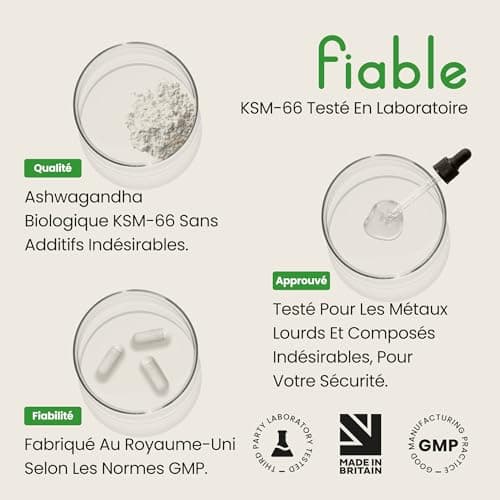 VitaBright Ashwagandha KSM-66 5% Withanolides 5500mg - 90 Jours Bio Vegan Anti-Stress pour Adultes, Conseils Antibes  
A