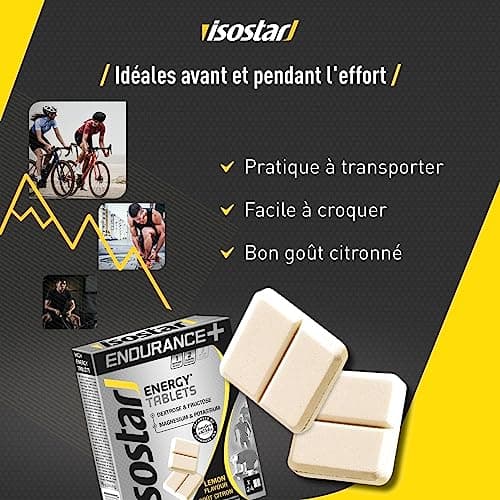 Isostar Endurance Plus - Suppléments d'énergie gélules citron, pour sportifs, pour l'entraînement, avec glucose, potassi