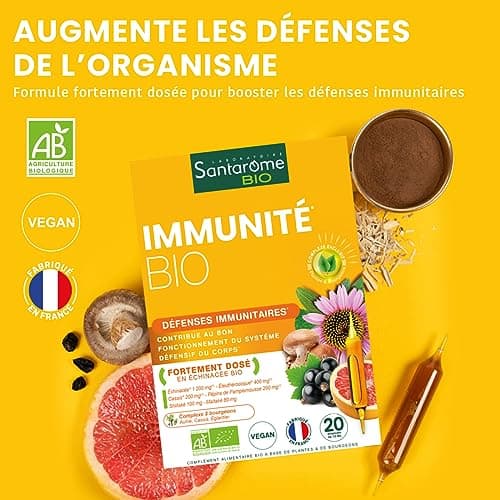 Santarome Bio - Immunité Bio | Complément Alimentaire Immunité | Booste les Défenses Immunitaires - Plantes Bio - Echina