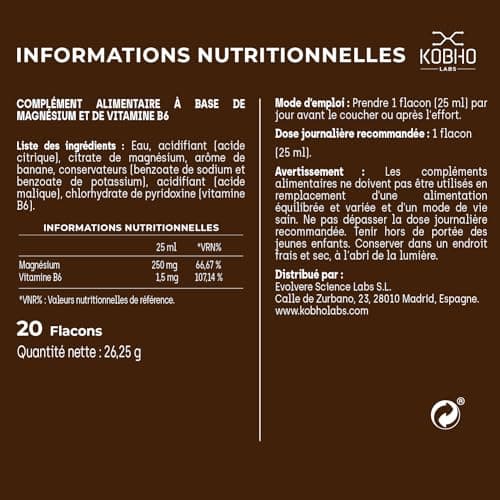 Citrate de Magnésium et Vitamine B6 - Traitement Intense de Fatigue - Facile à Boire et Sans Effort - Absorption Maximal