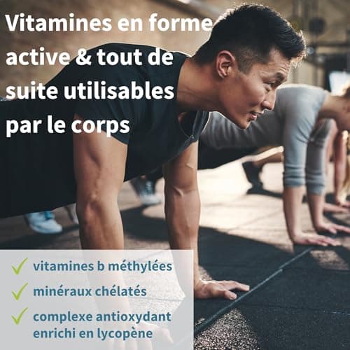 Multivitamines pour Hommes avec Lycopène, Zinc, Vitamine D3 Methylée, B6 & B12 Methylées pour Énergie, Immunité et Santé
