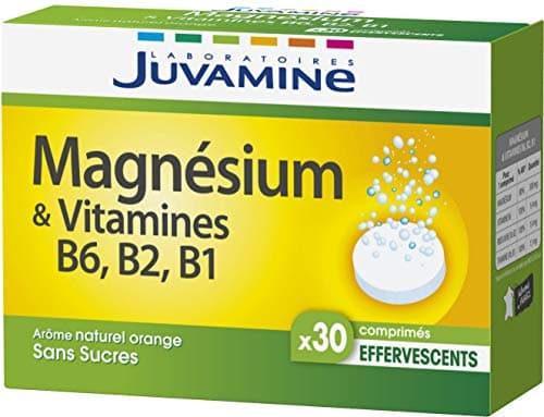 JUVAMINE Magnésium + B6 B2 B1 Effervescents 30 Comprimés - Orange Flavor, Anti-Stress Support for Daily Energy, 100% Nat