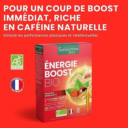 Energie Singulière Bio - Boost Immédiat Vegan 20 ampoules | Riche en Caféine Naturelle (Guarana, Ginseng) | Organique |