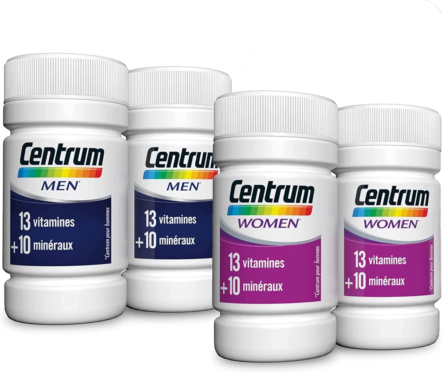 Centrum Multi Vitamines Femmes et Hommes, 13 Vitamines 10 Minéraux, 2x30 Comprimés Duo Pack Complément Alimentaire