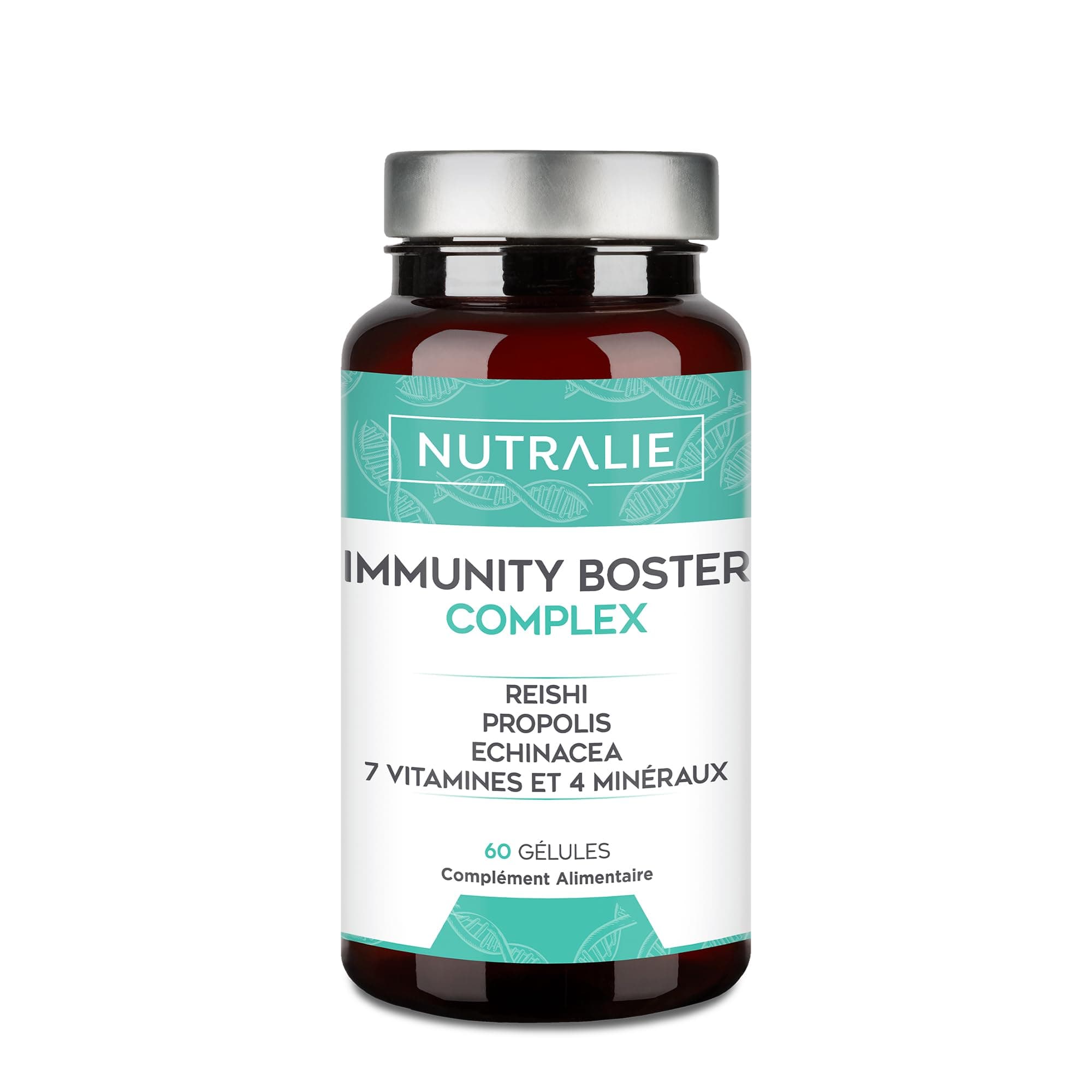 Complex Nutralie Défenses Immunitaires + Échinace + Propolis + Chapeau de Lys + Vit C + Zinc + Sélénium + Fer - 60 Gélul