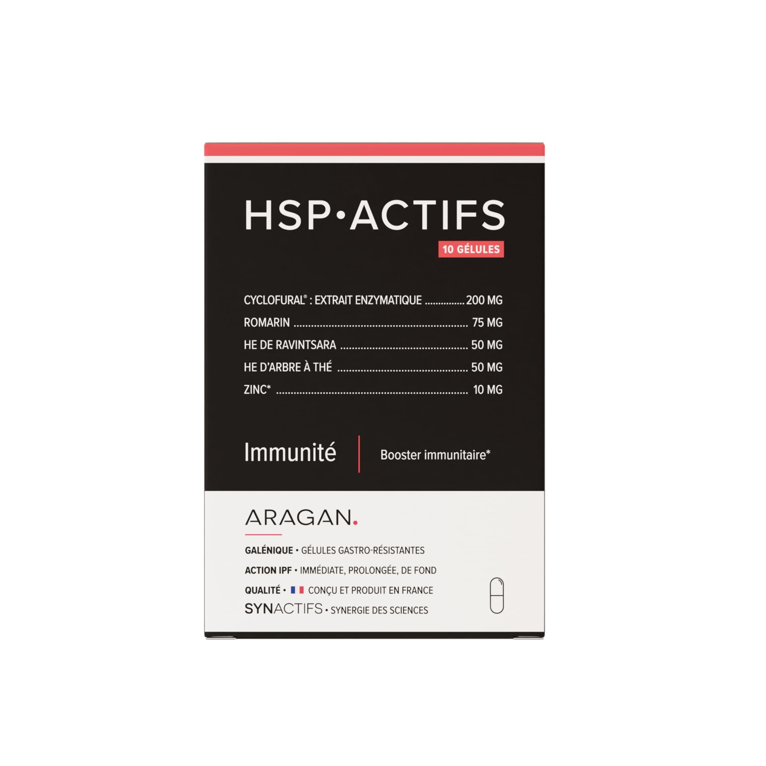 Zinc et huile essentielle de ravintsara pour un booster immunitaire HSP Actifs - 10 gélules  
Supplément alimentaire en