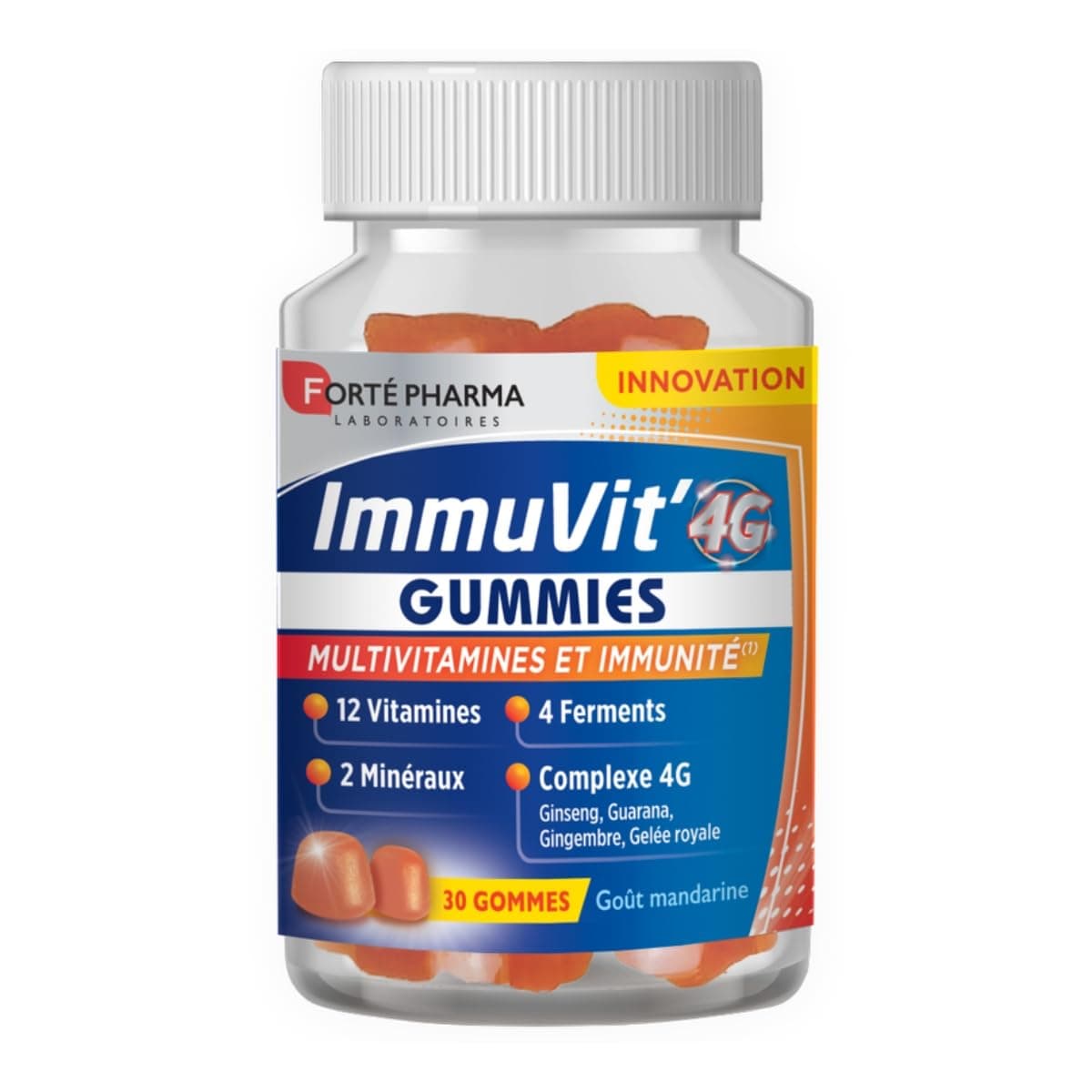 Forté Pharma - Immuvit'4G | Complément alimentaire pour vitalité et immunité - Vitamines D et C, minéraux, ginseng et gu