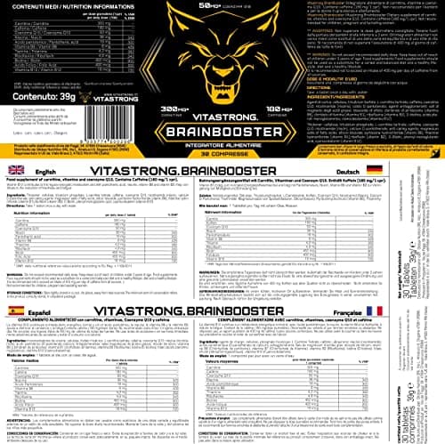 Vitastrong Supplément Nootropique Puissant pour Travailleurs Full Time, Gamer et Étudiants | Anti Fatigue, Mémoire et Co