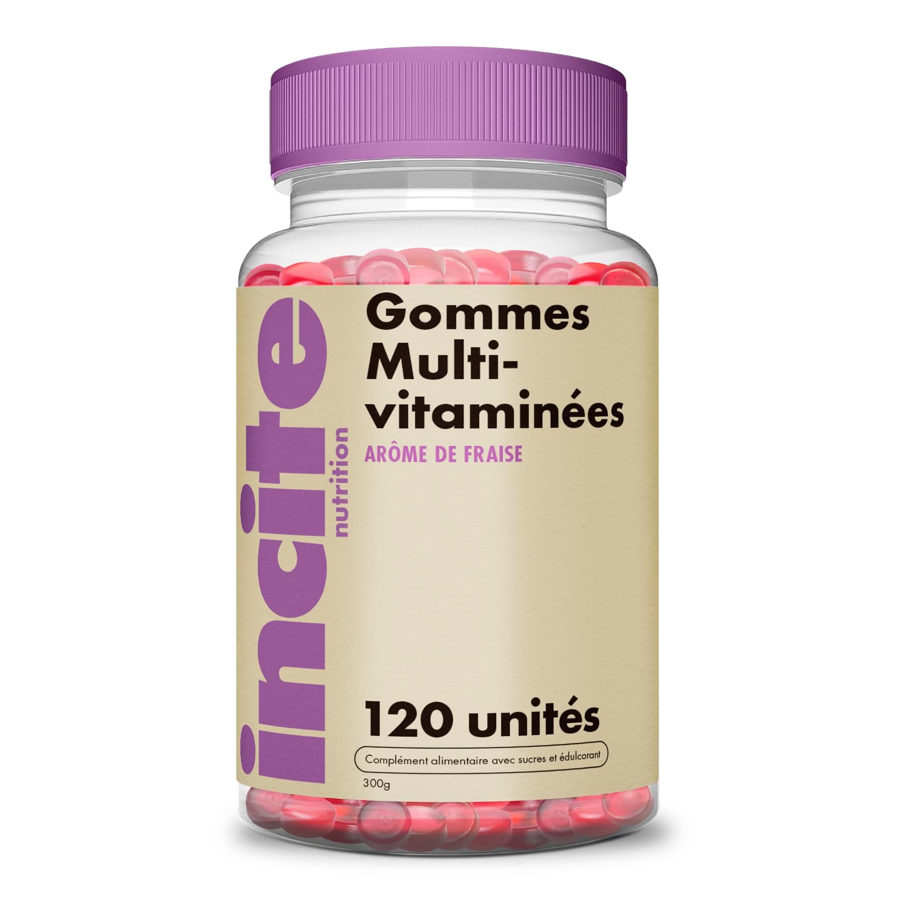 Incite Nutrition Gummies Multivitamines Adulte | Vitamines A, B6, B12, C, D3, E, Acide Folique & Zinc pour Hommes et Fem