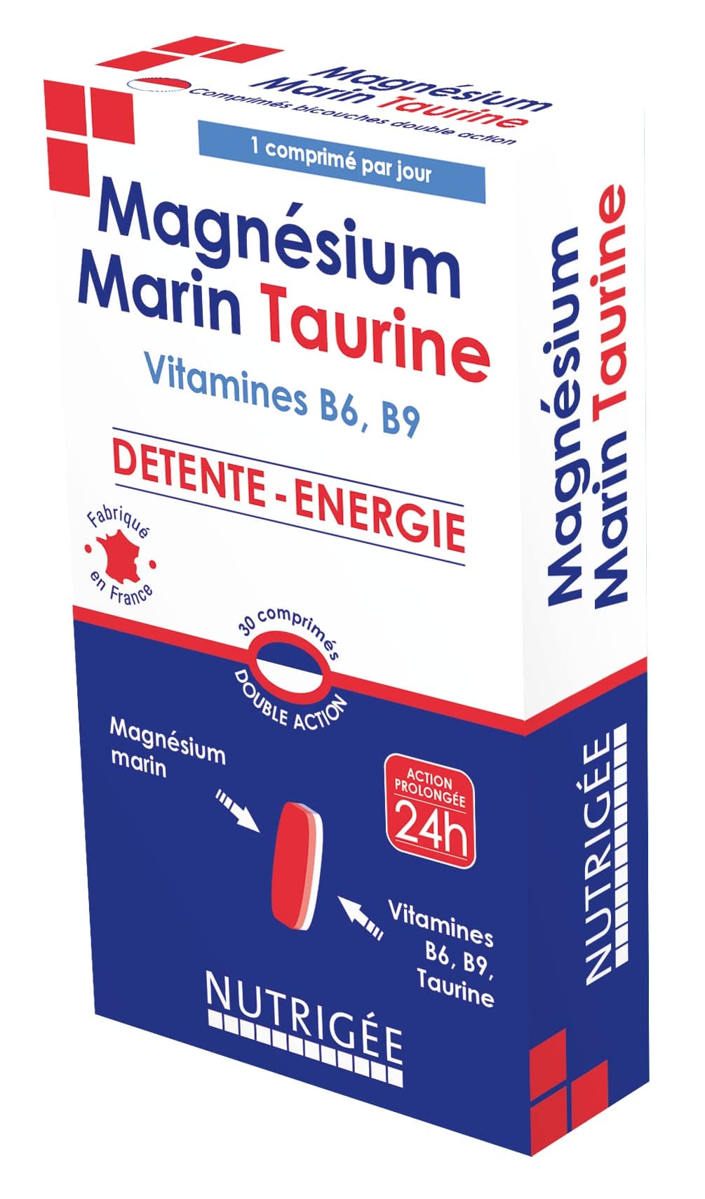 Magnésium Marin Taurine - Réduit la Fatigue & Favorise l'Équilibre Psychique - 30 Comprimés - 30 Jours de Détente & Éner