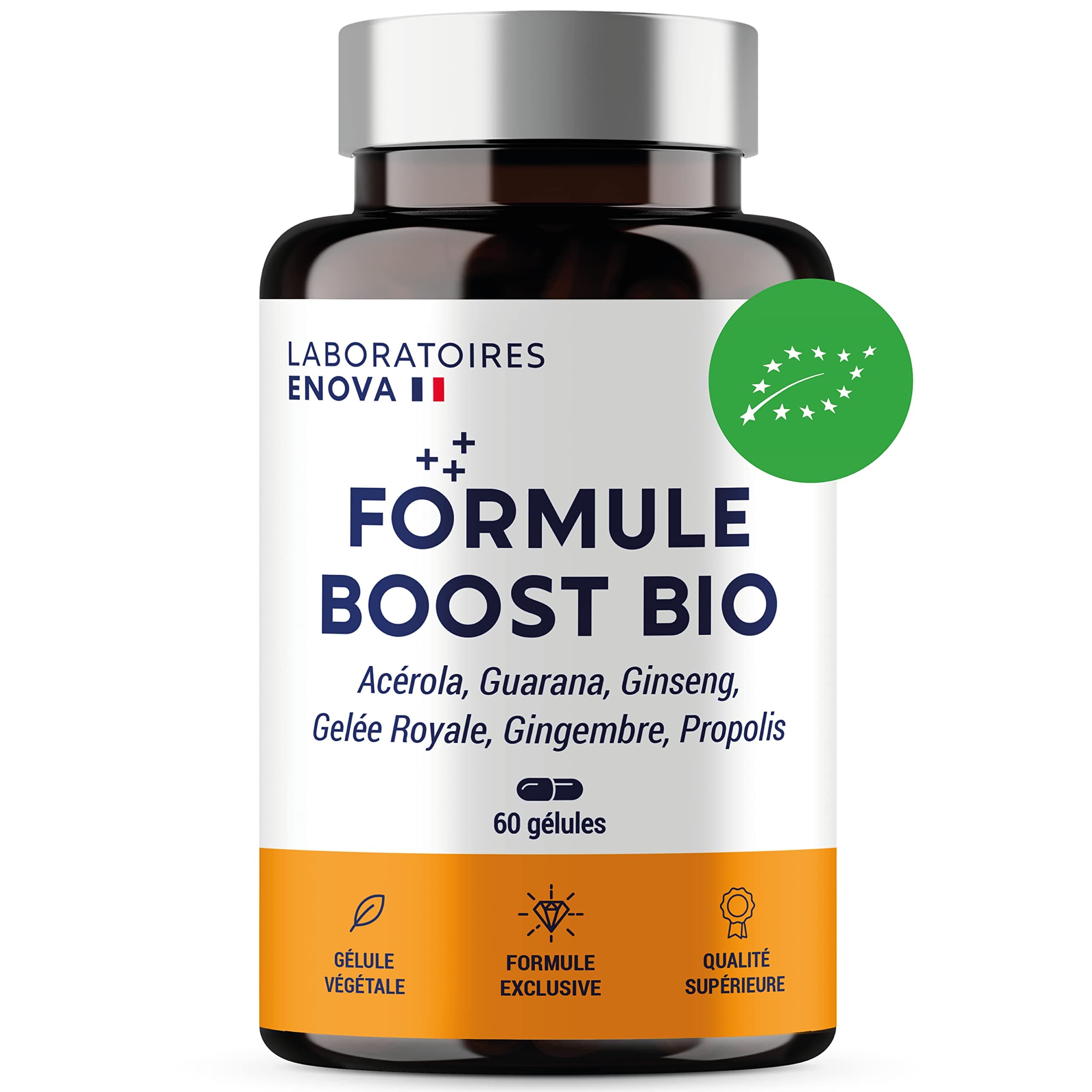 FORMULE BOOST BIO 4G Ginseng Gelée Royale Guarana Gingembre Acérola Complément Alimentaire Anti-Fatigue Immunité Énergie