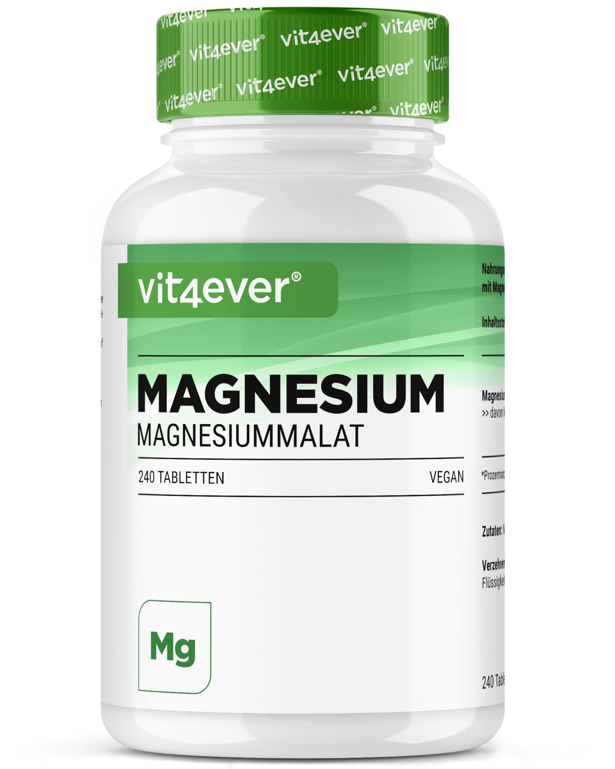 Malate de magnésium 2000 mg - 240 comprimés hautes doses et haute biodisponibilité - Vegan sans additif indésirable - Su