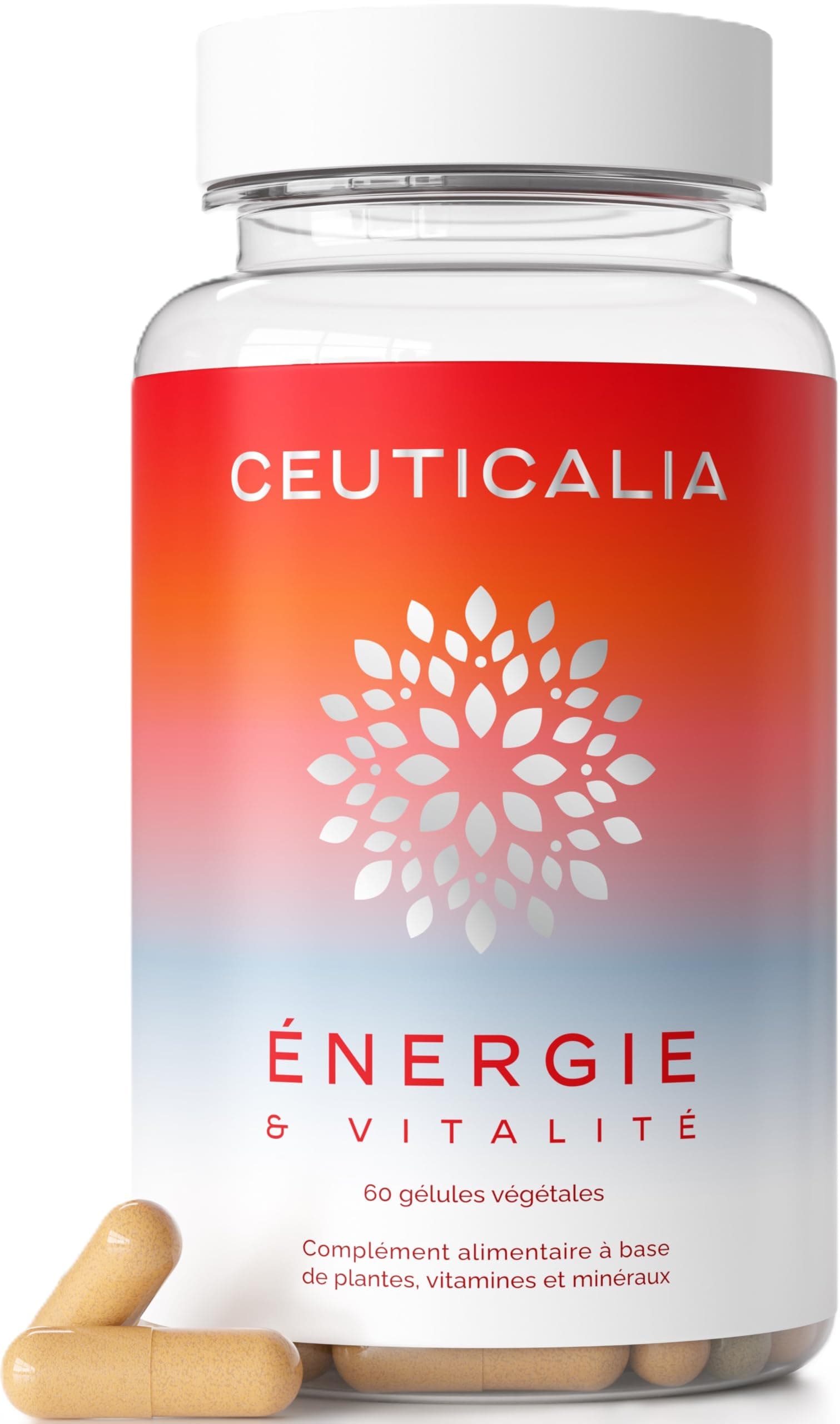 Complément alimentaire énergie et vitalité adultes - Boost d'énergie anti-fatigue - Contient ginseng, guarana, maté, acé