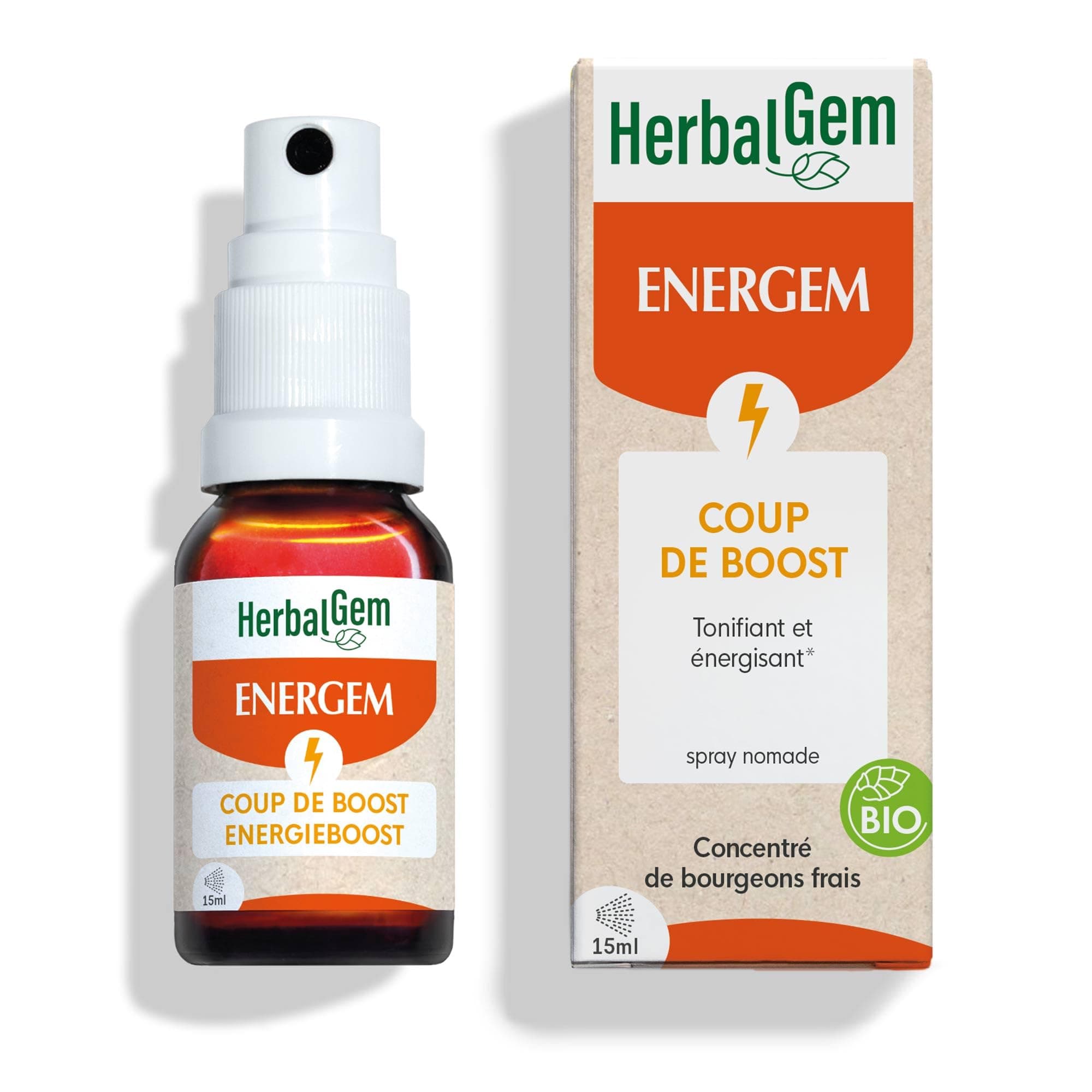HERBALGEM - Complément Alimentaire Boîte Coup de Boost Bio 15 ml - Action Rapide pour Énergie Soutenue - Gemmothérapie C