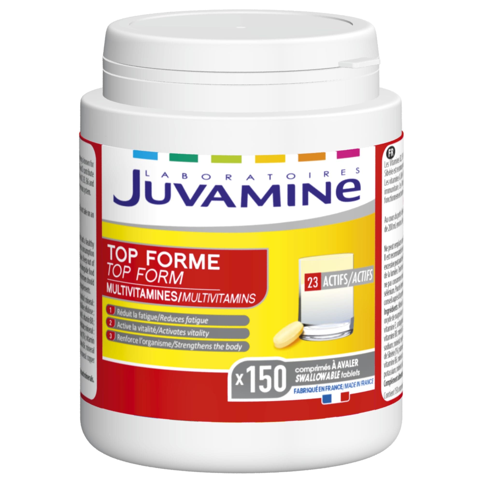 JUVAMINE Top Forme Vitalité Tonus Multivitamines & Minéraux, Aide à Réduire la Fatigue pour Adults, Fabriqué en France -