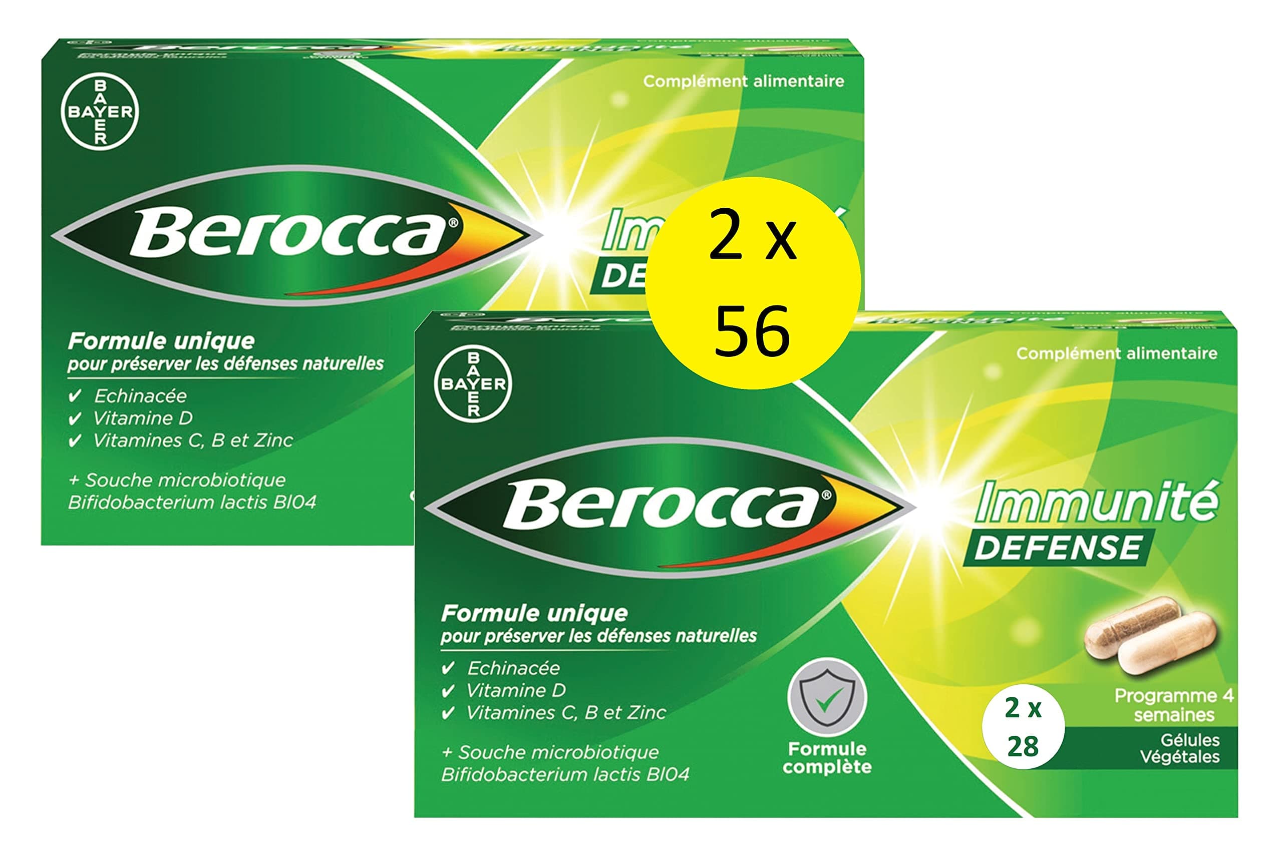 Berocca® Immunité Défense - Complément Alimentaire à Base d'Echinacée, Vitamine D, C et Zinc - Boostez Votre Défense Nat