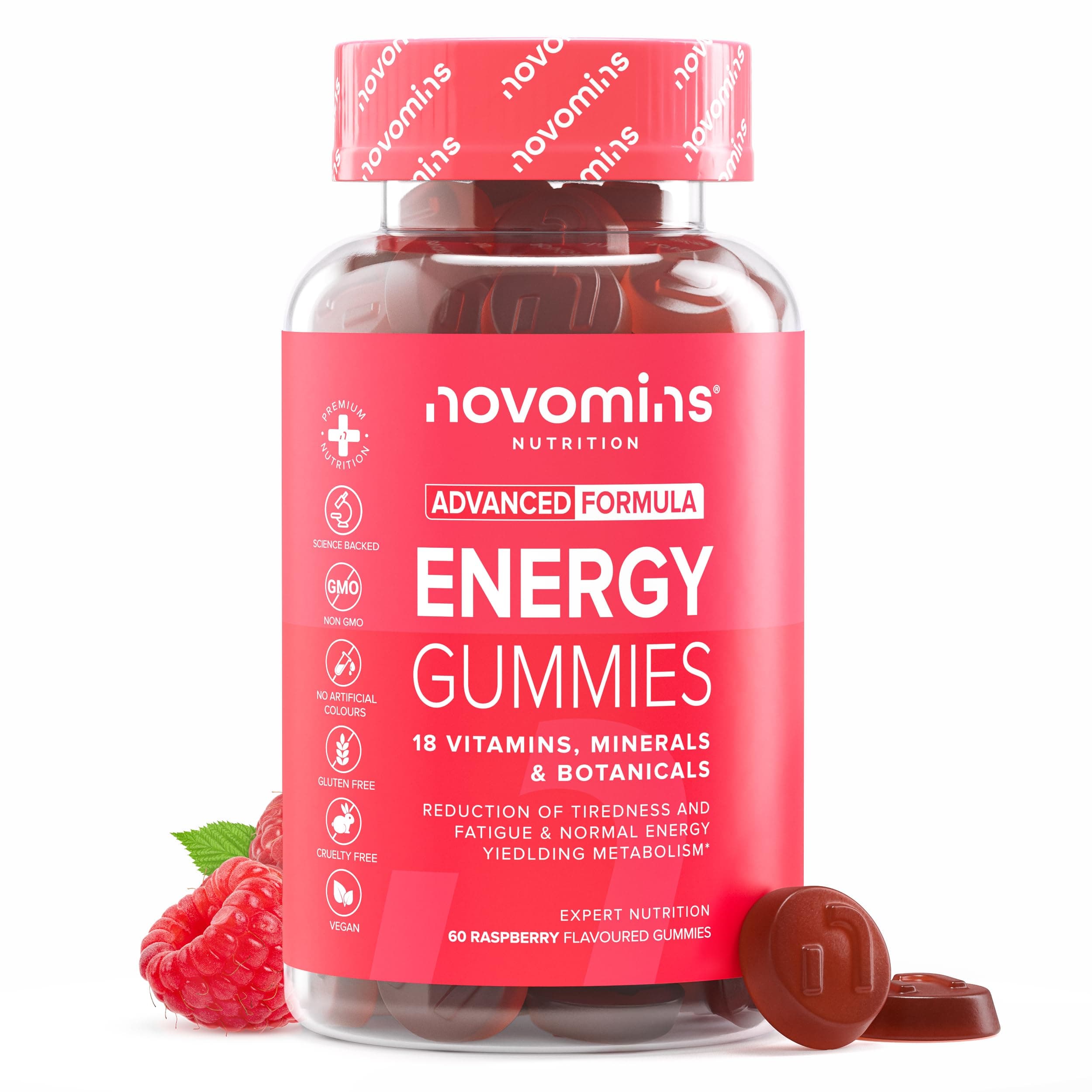 Gummies Énergie – Vitamines B6, B12, C + Créatine, Maca, Taurine & Ginseng – Réduction de la Fatigue & Métabolisme Énerg