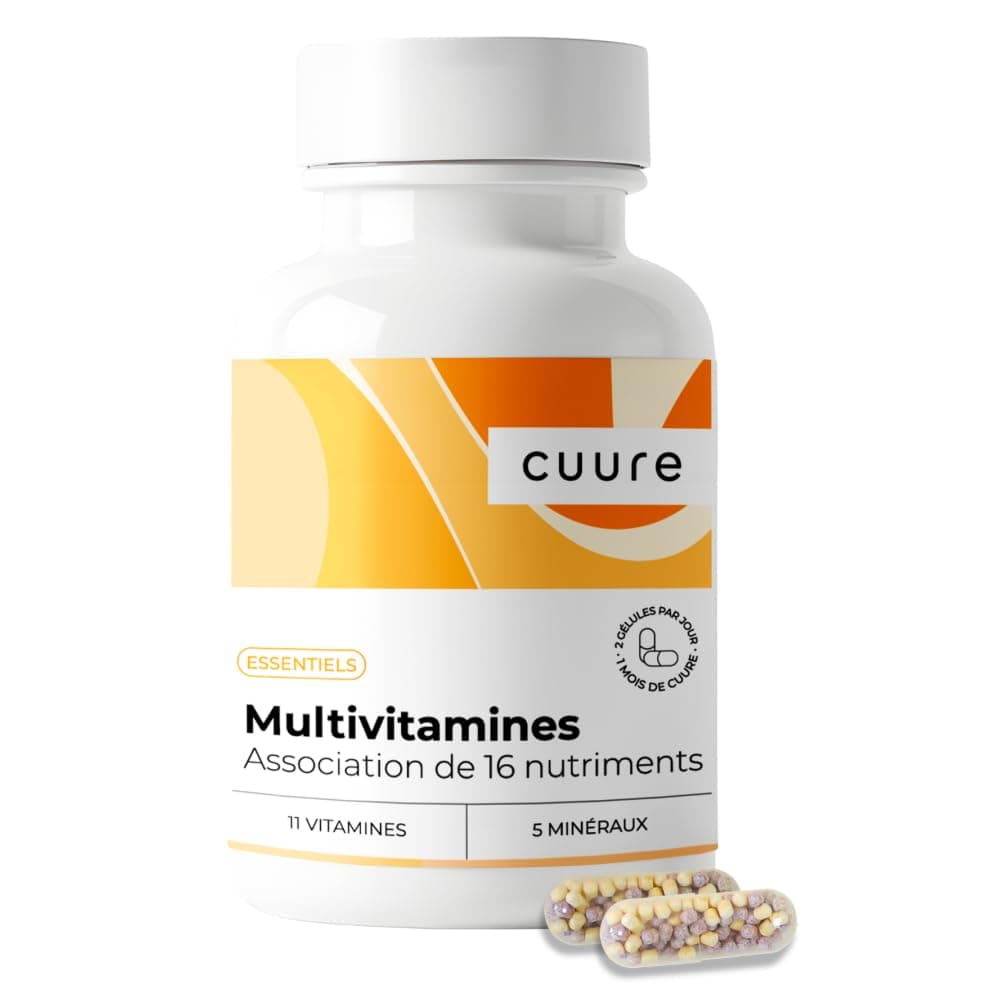 Multivitamines et Minéraux CUURE - Vitamines A B C D E + Magnésium & Zinc - Nutriments Biodisponibles & Haute Absorption
