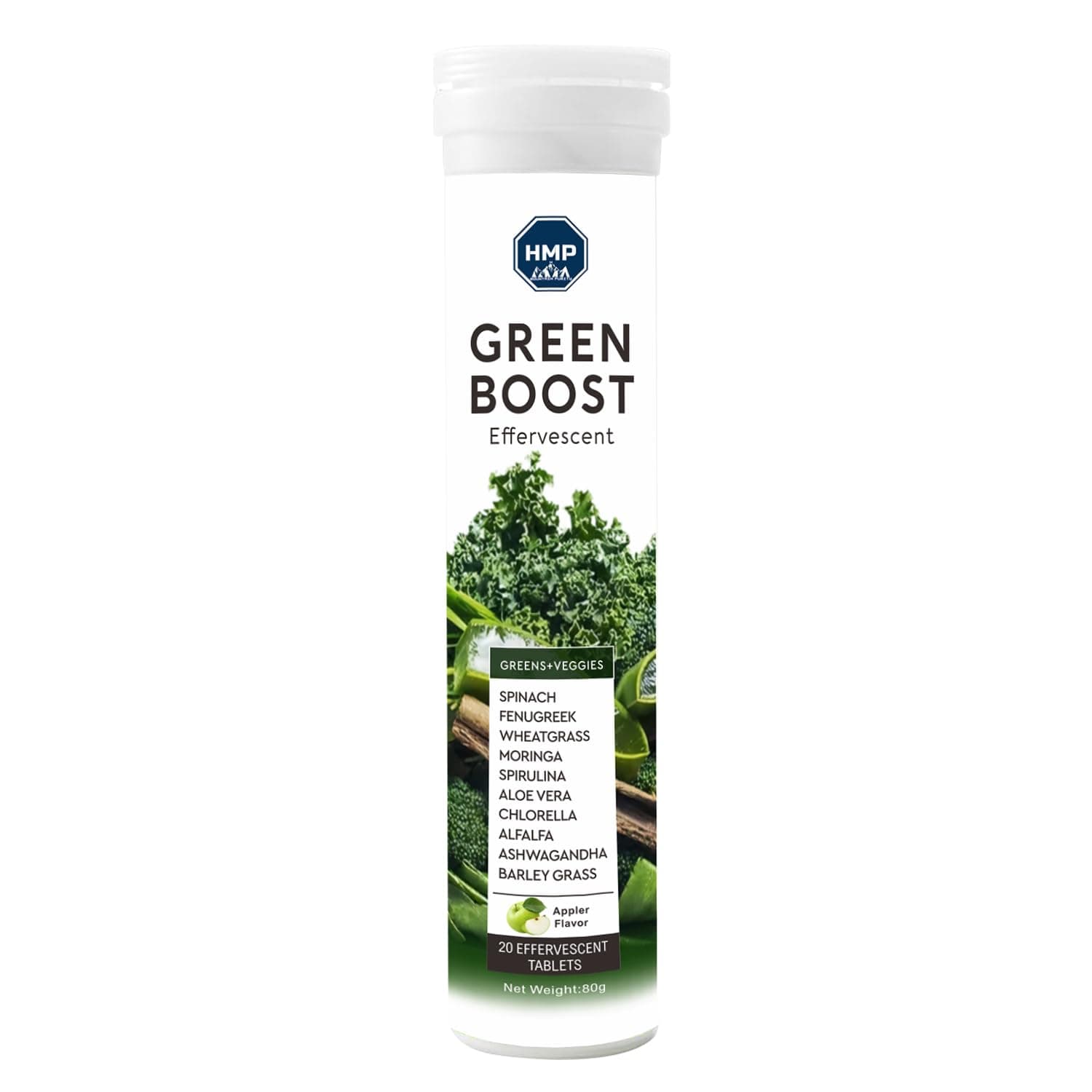 GreenBoost Effervescent HMP - Antioxydants & Énergie Naturelle | Spiruline, Moringa & Thé Vert | Pour l'Immunité et la D