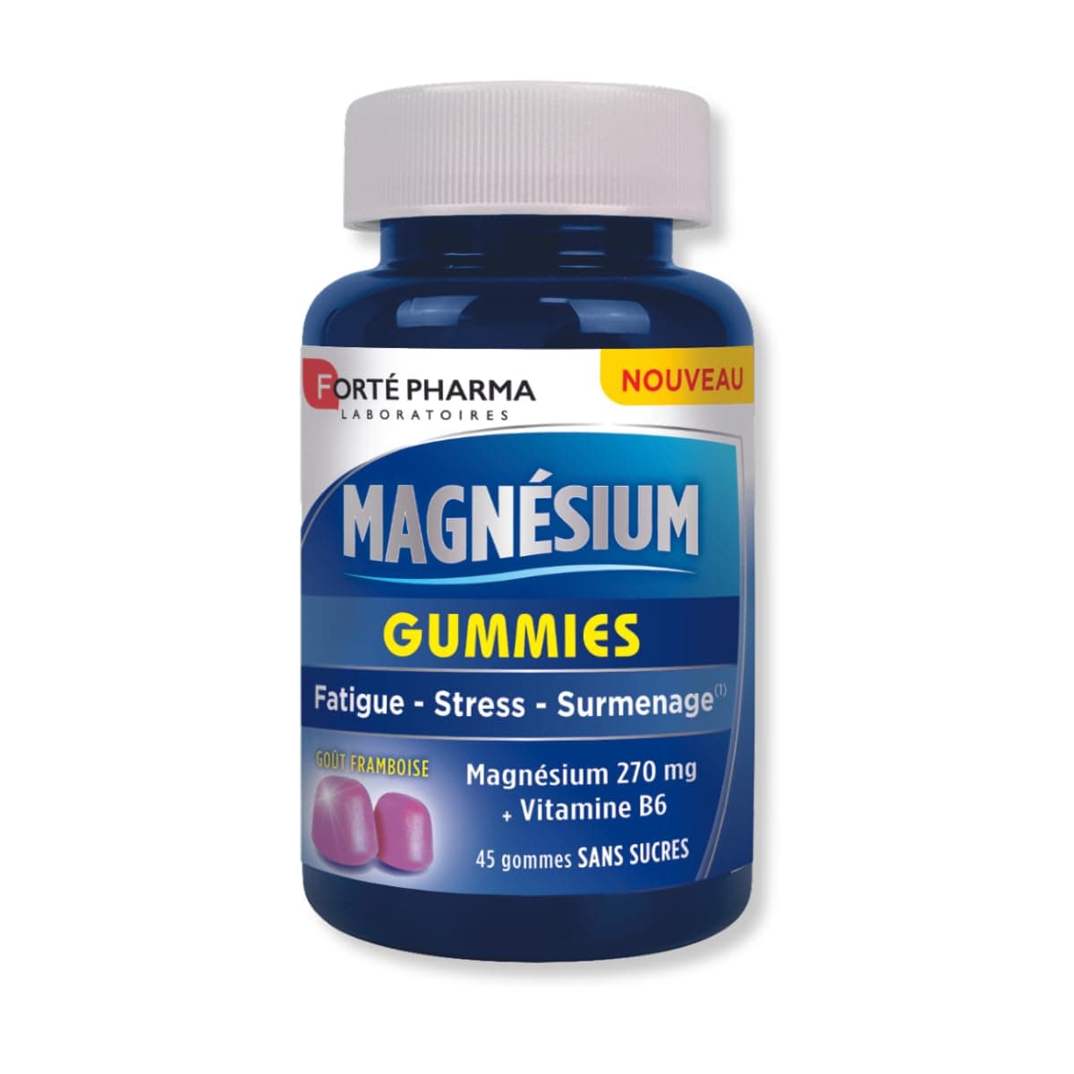 Forté Pharma - Magnésium Gummies pour Stress | Complément Alimentaire avec Magnésium, Vitamines B6 et Spiruline - Pour A