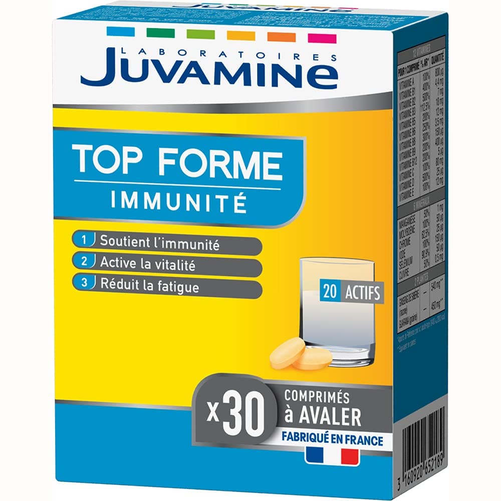 JUVAMINE - Immunite Énergie - Supplément Réduit La Fatigue - Hommes & Femmes - 30 comprimés - France - Boost Énergie