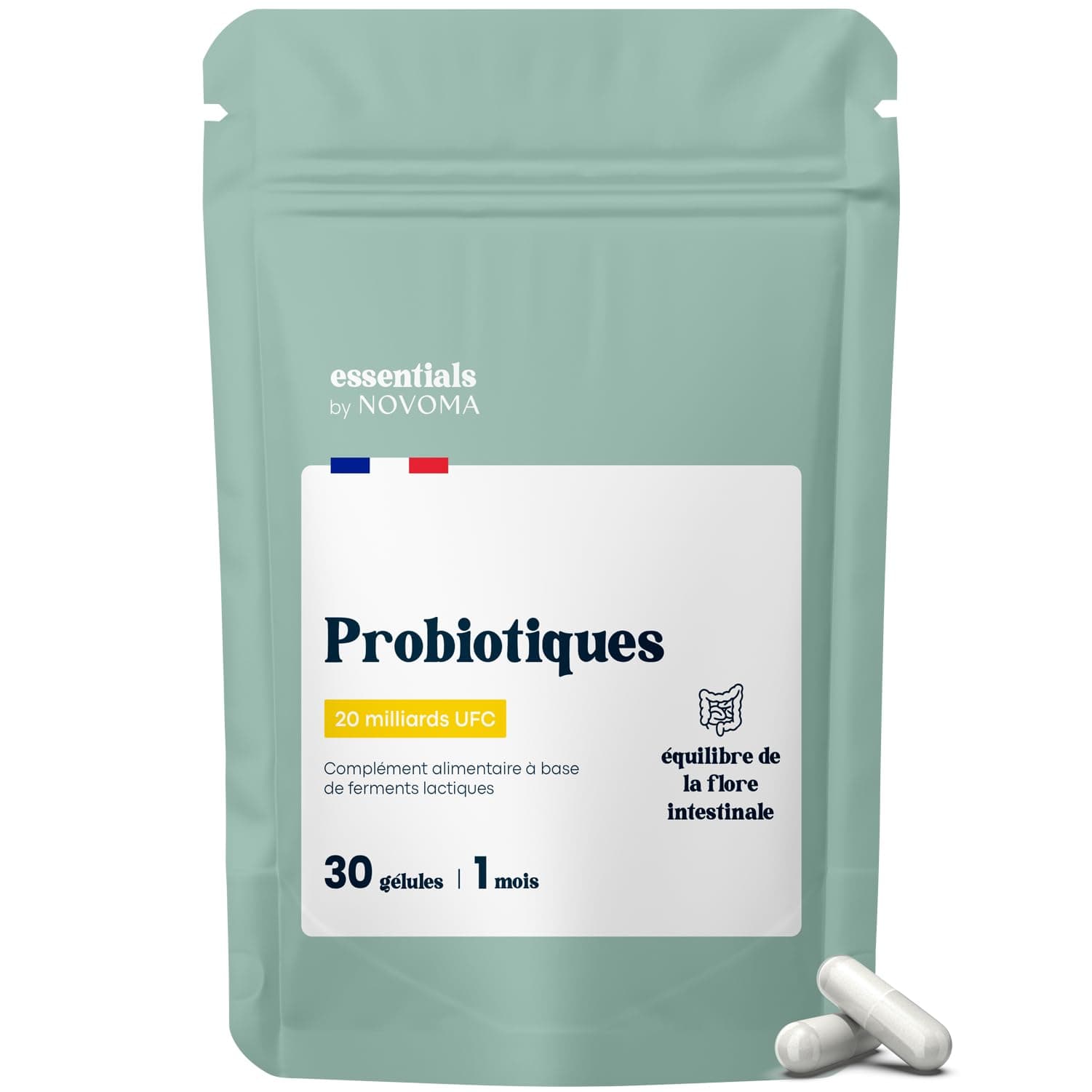 Probiotique Flore Intestinale Lactobacillus Gasseri + Rhamnosus + Bifidobacterium, 20 Milliards UFC/Jour, 30 Gélules Veg