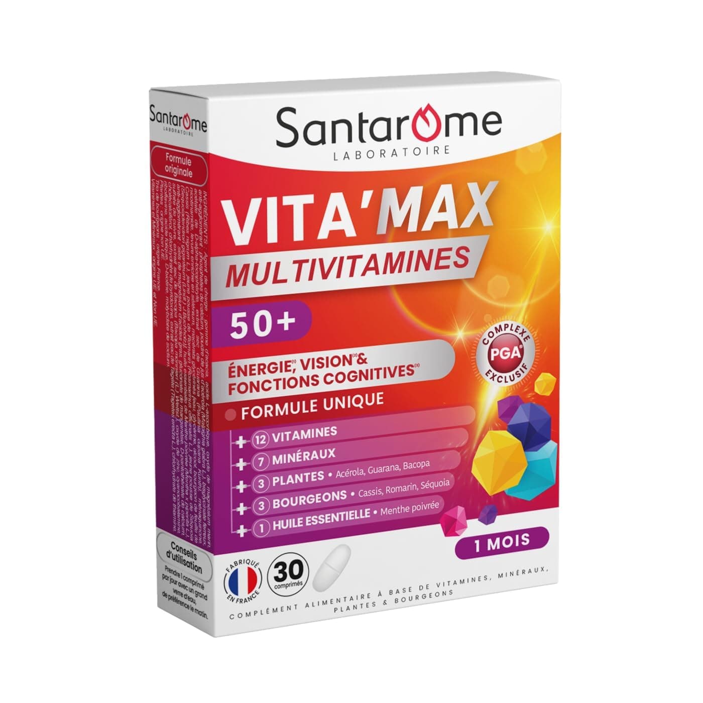 Multivitamines Sénior - 12 Vitamines & 7 Minéraux, Acérola - 30 comprimés