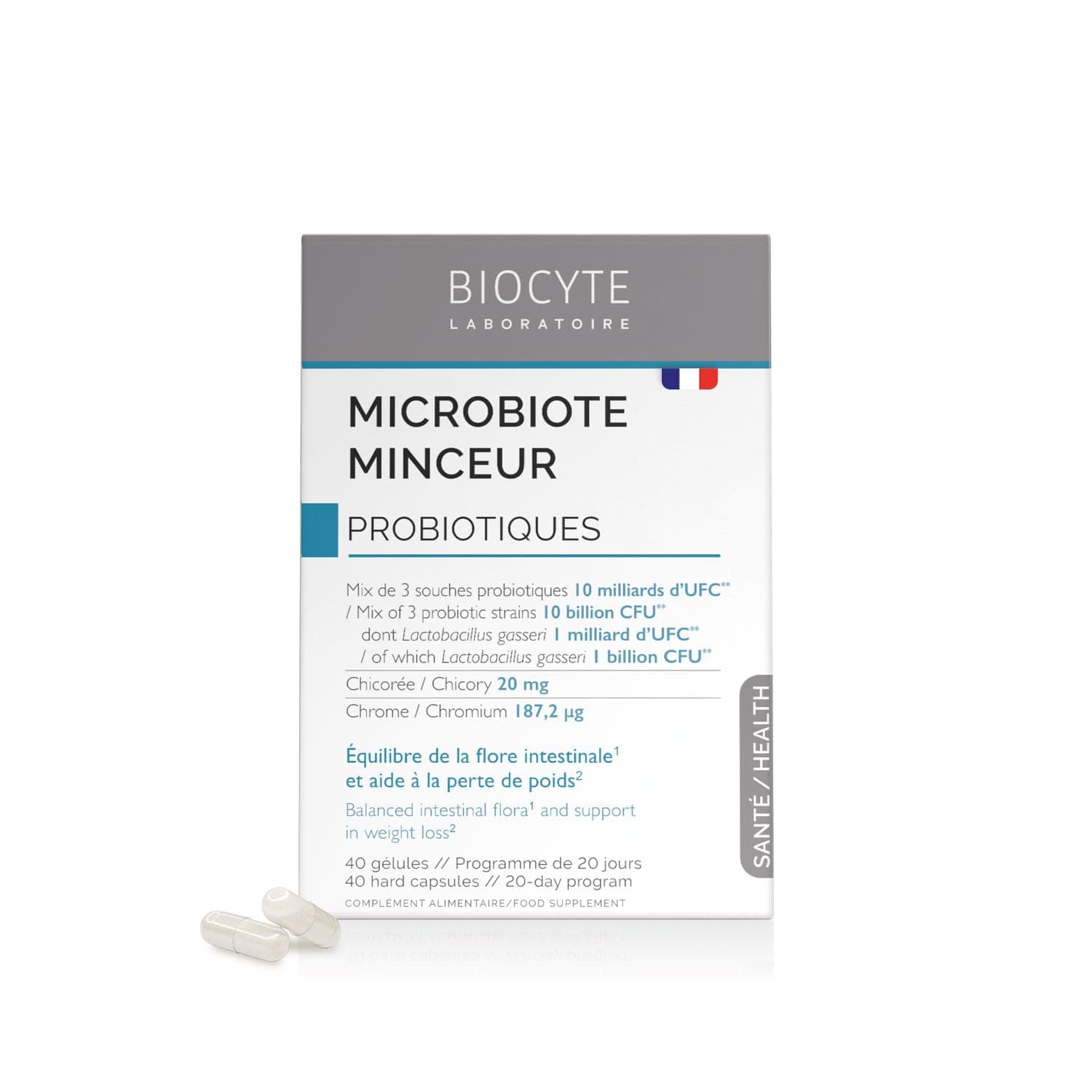 BIOTYPE Minceur Microbiote Complément Alimentaire Probiotique - 10 Milliards d'UFC - Programme 20 Jours
BIOTYPE Minceu