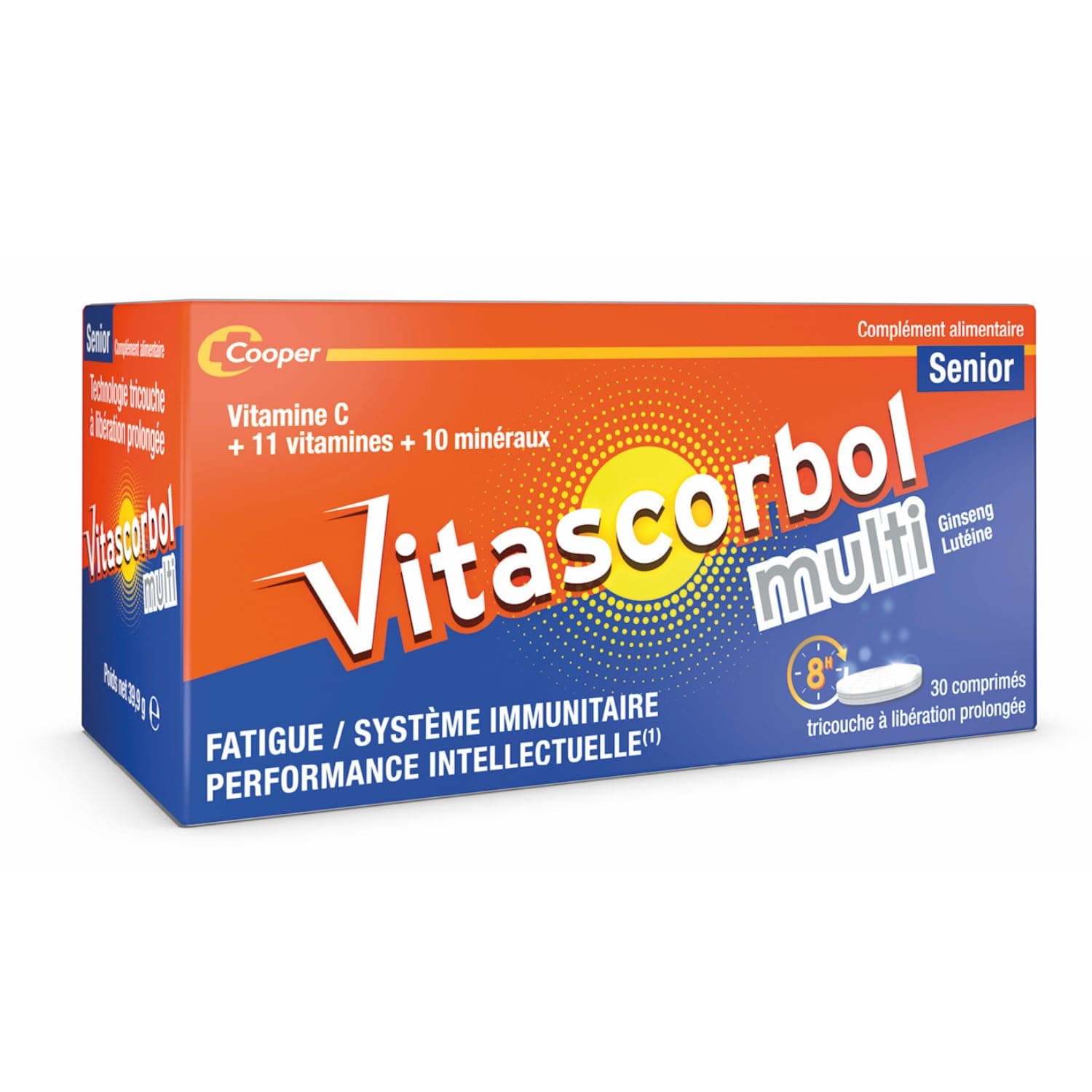 VITASCORBOL - Complément alimentaire pour seniors - Vitamine C - Fatigue, système immunitaire - Programme 30 jours - 30