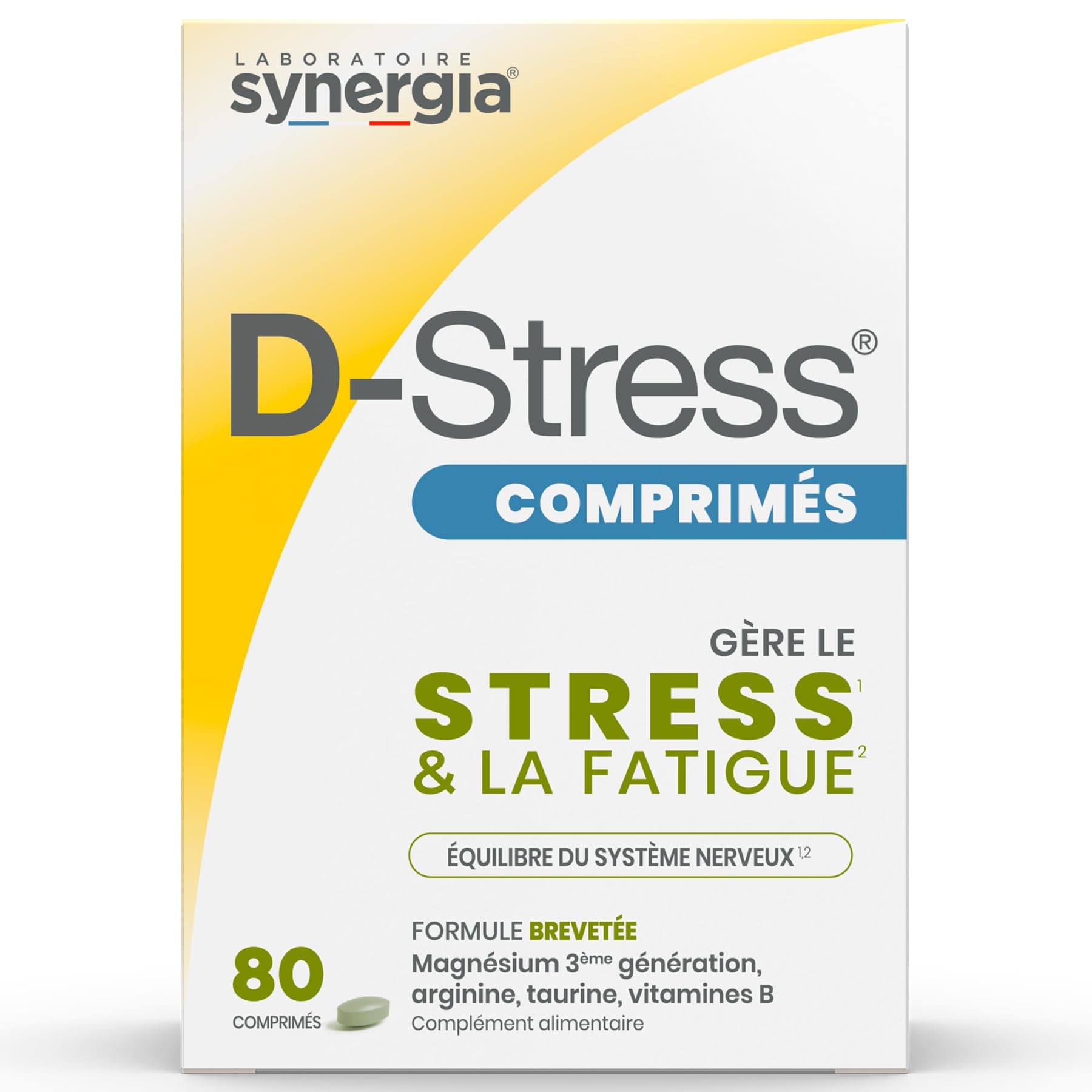 D-STRESS COMPRIMÉS 80 COMPRIMÉS | Magnésium de 3ème Génération + Taurine + Arginine + Vitamines B |Réduit le Stress et F