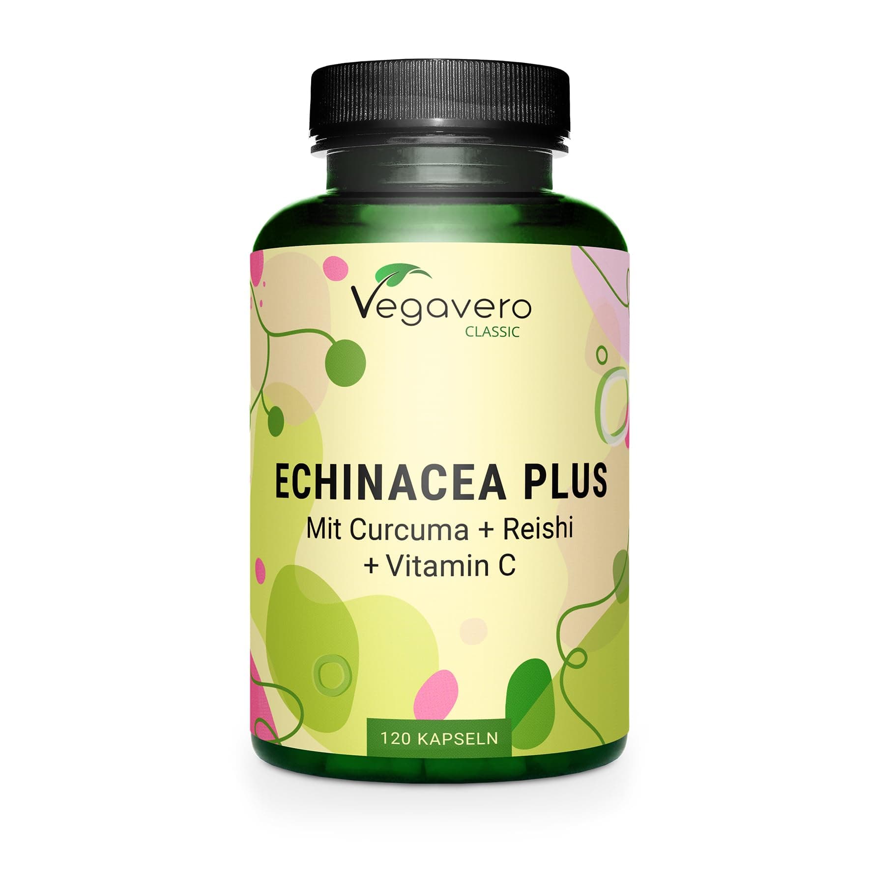 Vegavero® Complexe Échinacée Immunité | Vitamine C, Reishi, Curcuma & Zinc | Supplément Vegan Sans Additifs | 120 Gélule