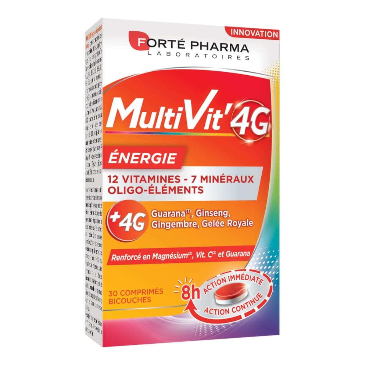 Forté Pharma - Multivit' 4G Energie - Forme et Tonus - Combattre la fatigue et l'irritabilité - 30 comprimésBi-couches