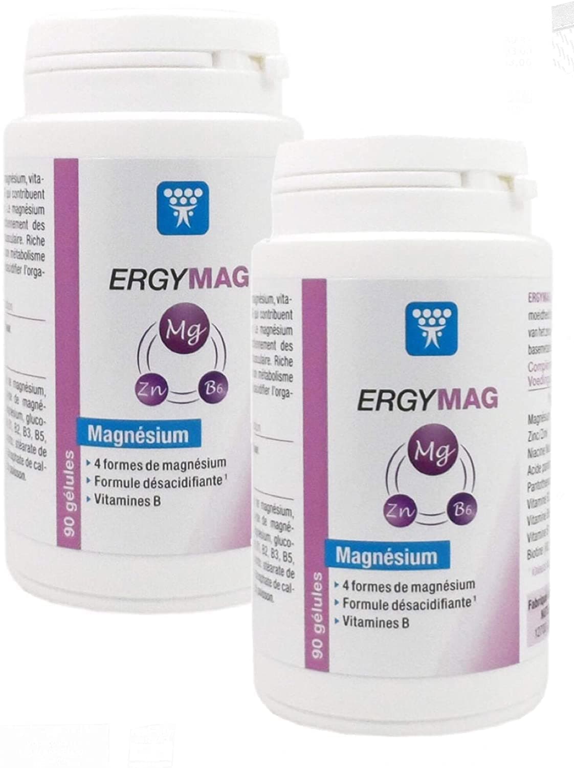 Nutergia Ergymag - Complément alimentaire de magnésium et vitamines B - 180 gélules pour énergie et soulagement du stres