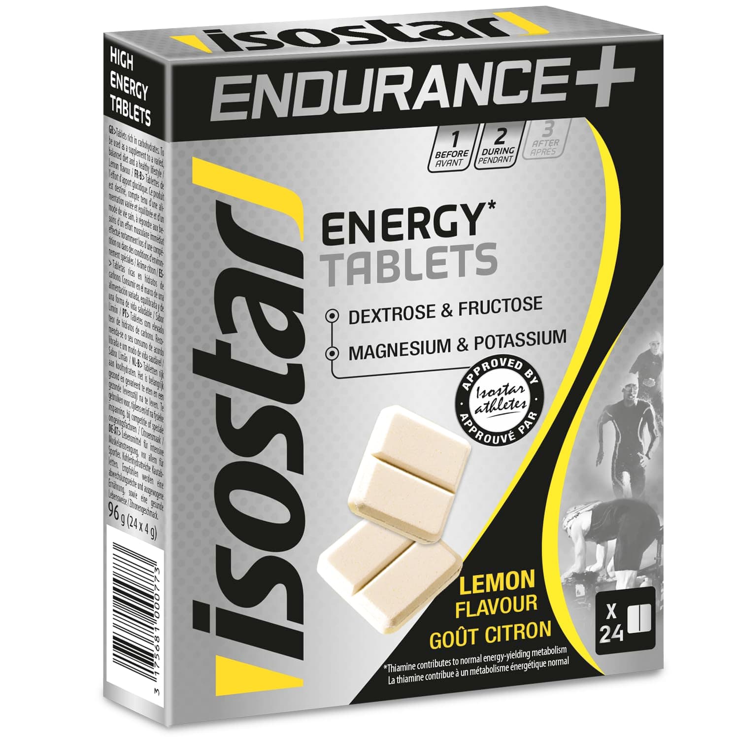 Isostar Endurance Plus - Suppléments d'énergie gélules citron, pour sportifs, pour l'entraînement, avec glucose, potassi