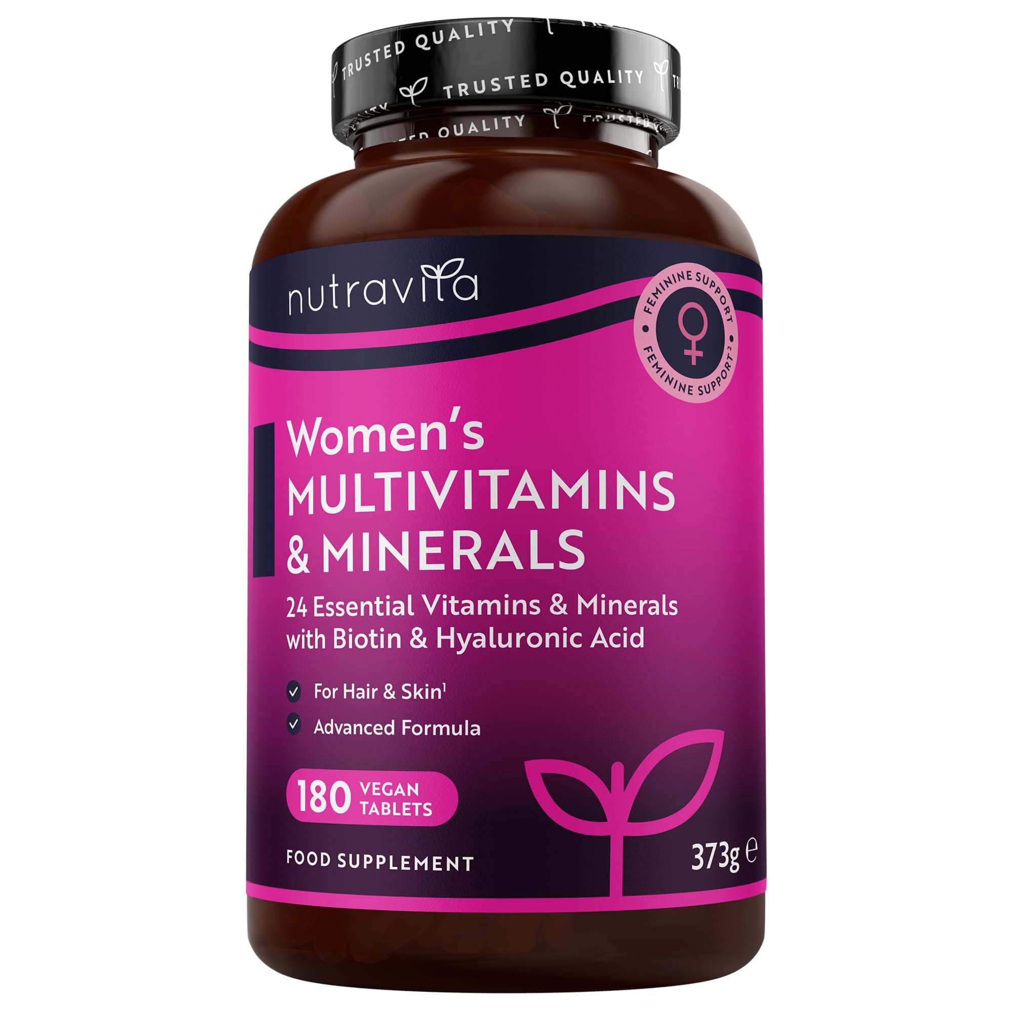 Nutravita Multivitamines et minéraux pour femmes : 24 vitamines et minéraux actifs essentiels - 180 comprimés végans - S