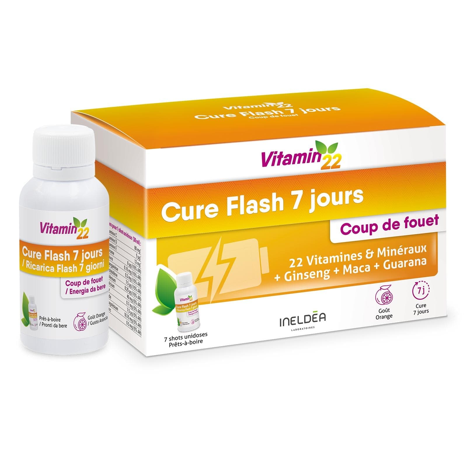 VITAMINapos 22 7 Flacons Orange pour Femmes en Voyage Élémentaires Anti-âge