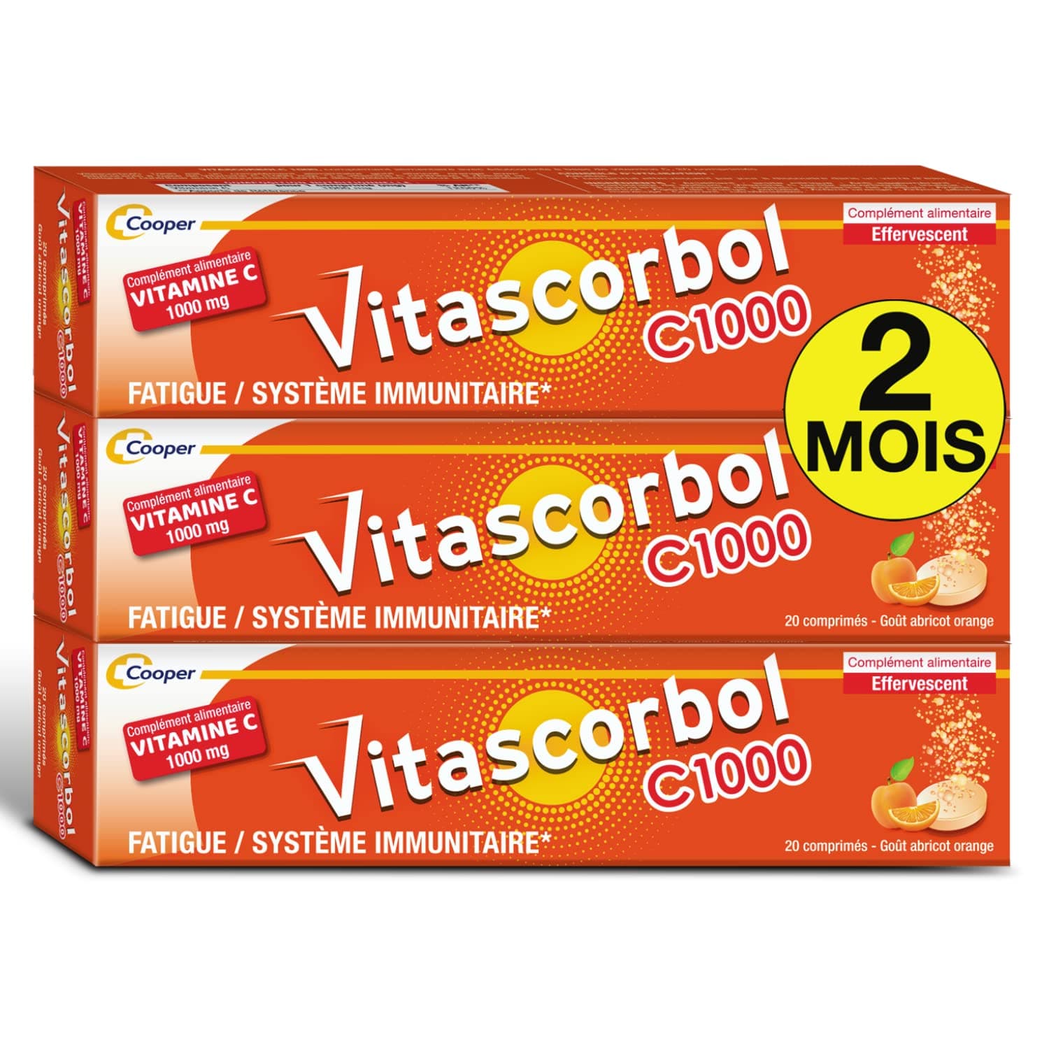 VITASCORBOL - Complément alimentaire vitamine C 1000 mg - Fatigue et système immunitaire - Lot de 3
VITASCORBOL - Compl