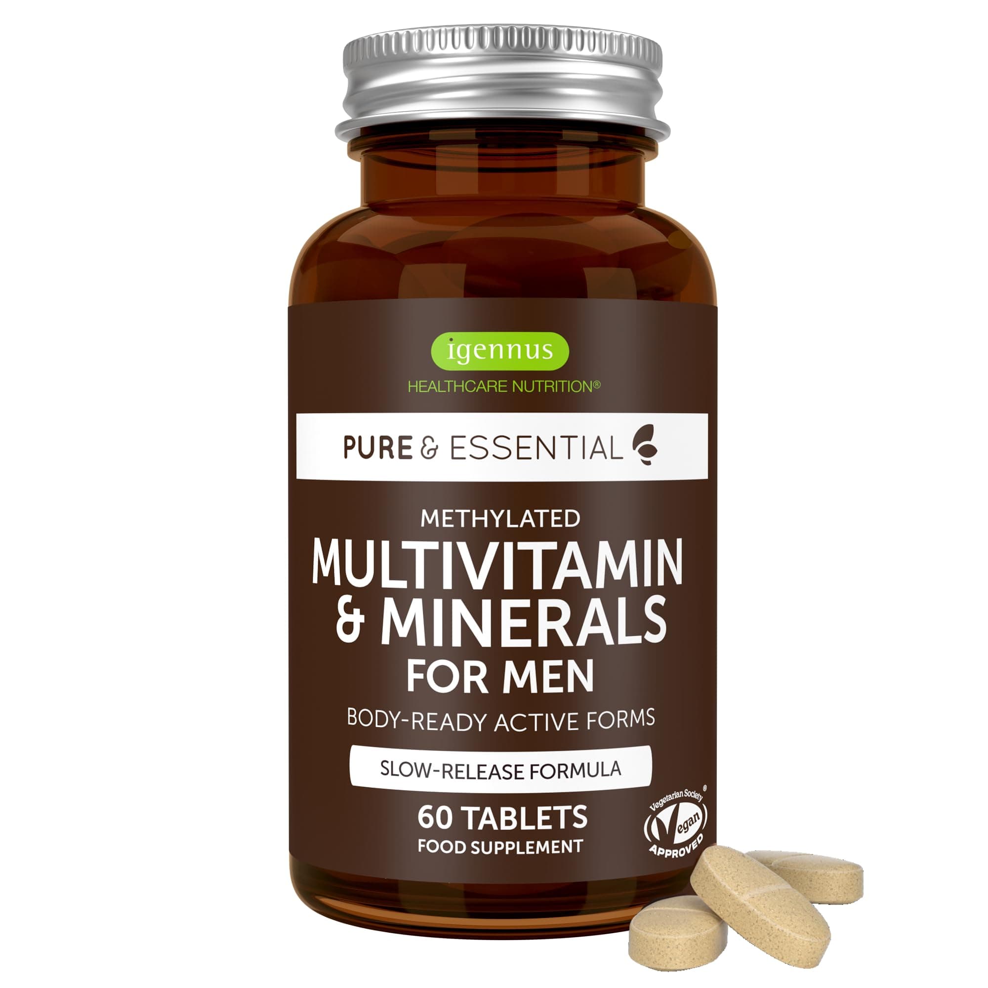 Multivitamines pour Hommes avec Lycopène, Zinc, Vitamine D3 Methylée, B6 & B12 Methylées pour Énergie, Immunité et Santé