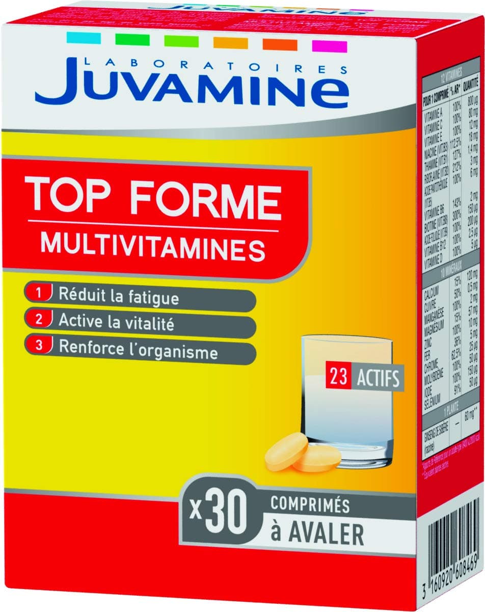 JUVAMINE Top forme, Multivitamines & Minéraux, Vitalité & Tonус, Aide à Réduire la Fatigue, Soutient l'Immunité, Program