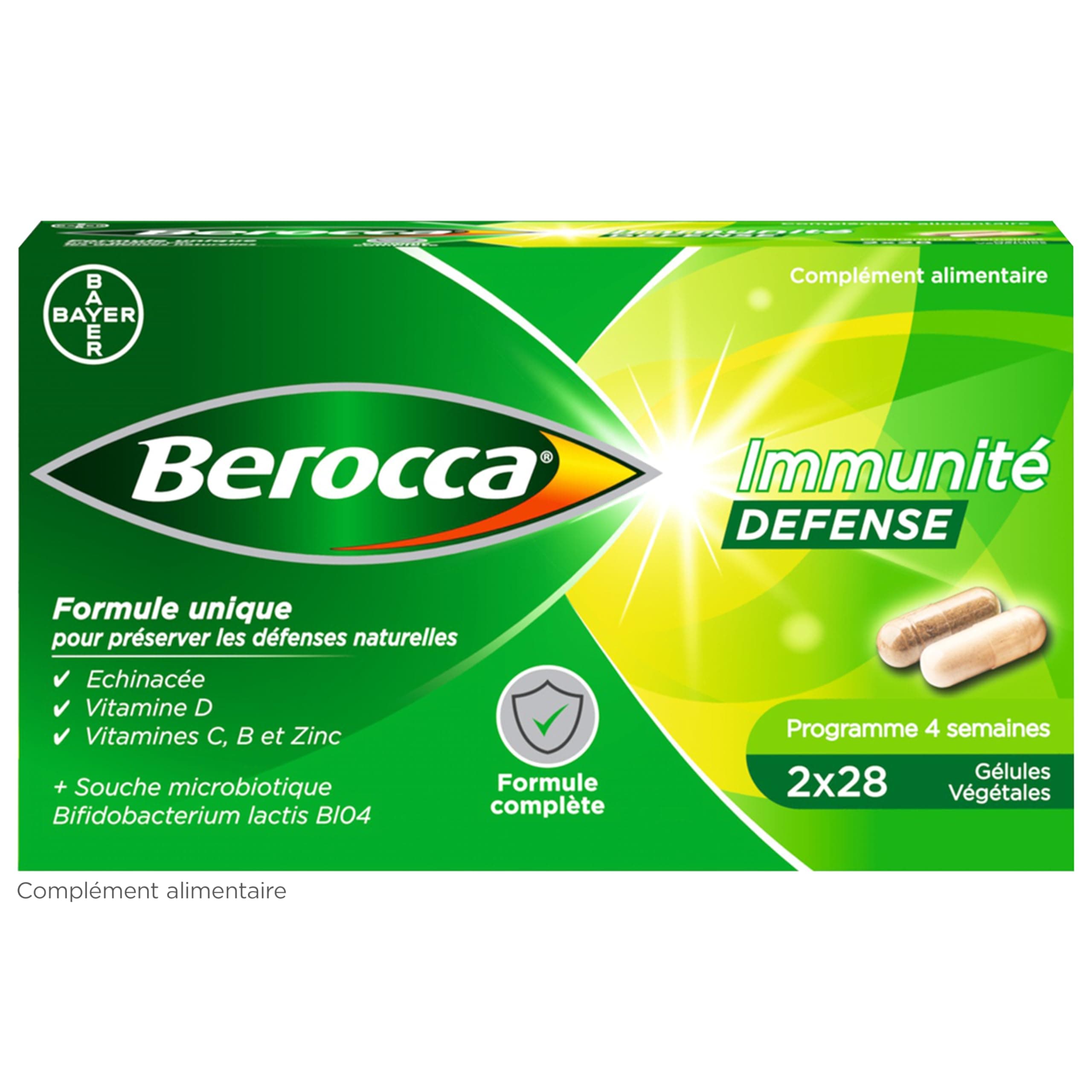 Berocca Immune Defense with Echinacea, Vitamin D, C, Zinc & Probiotics - Natural Immune Support for Women - 56 Tablets -